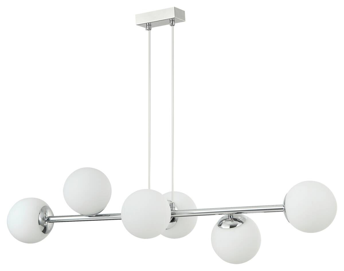 Lamkur Hängeleuchte Maddie Chrom Glas Stahl B/H: ca. 96x110 cm E14 6 Brennstellen