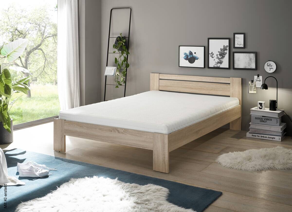 Futonbett Cannes Eiche Sonoma Nachbildung Liegefläche B/L: ca. 140x200 cm