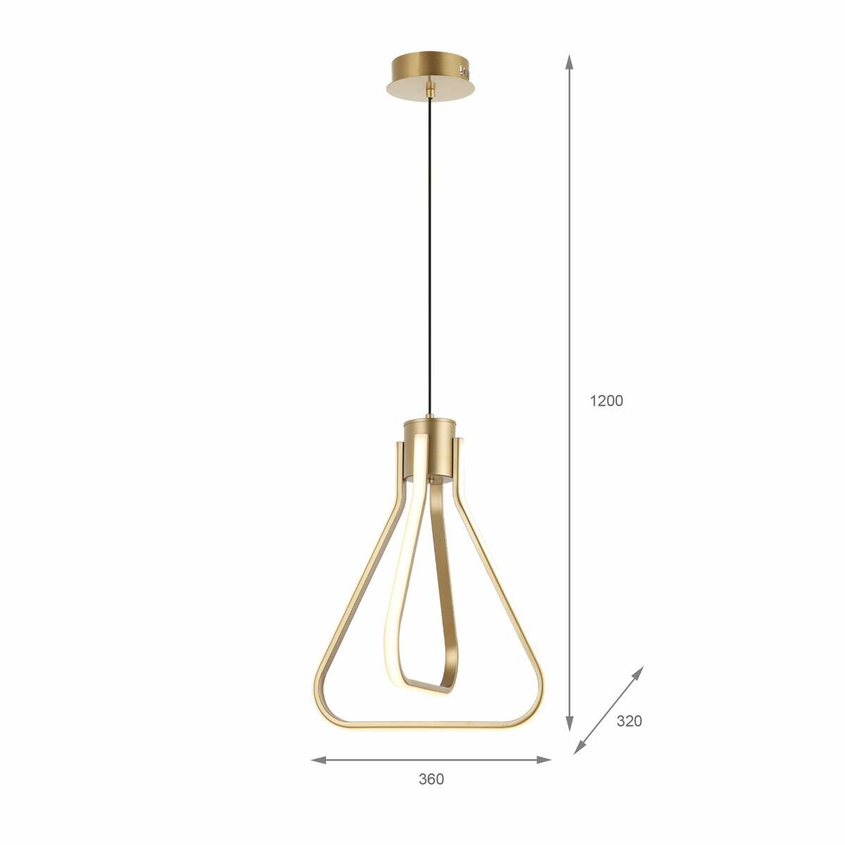 Lamkur Pendelleuchte gold Stahl B/H/L: ca. 12x36x36 cm