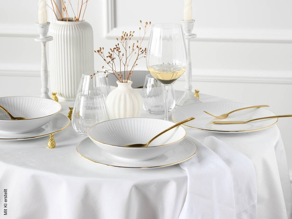 CreaTable Tafelservice Valencia gold Porzellan 12 tlg.