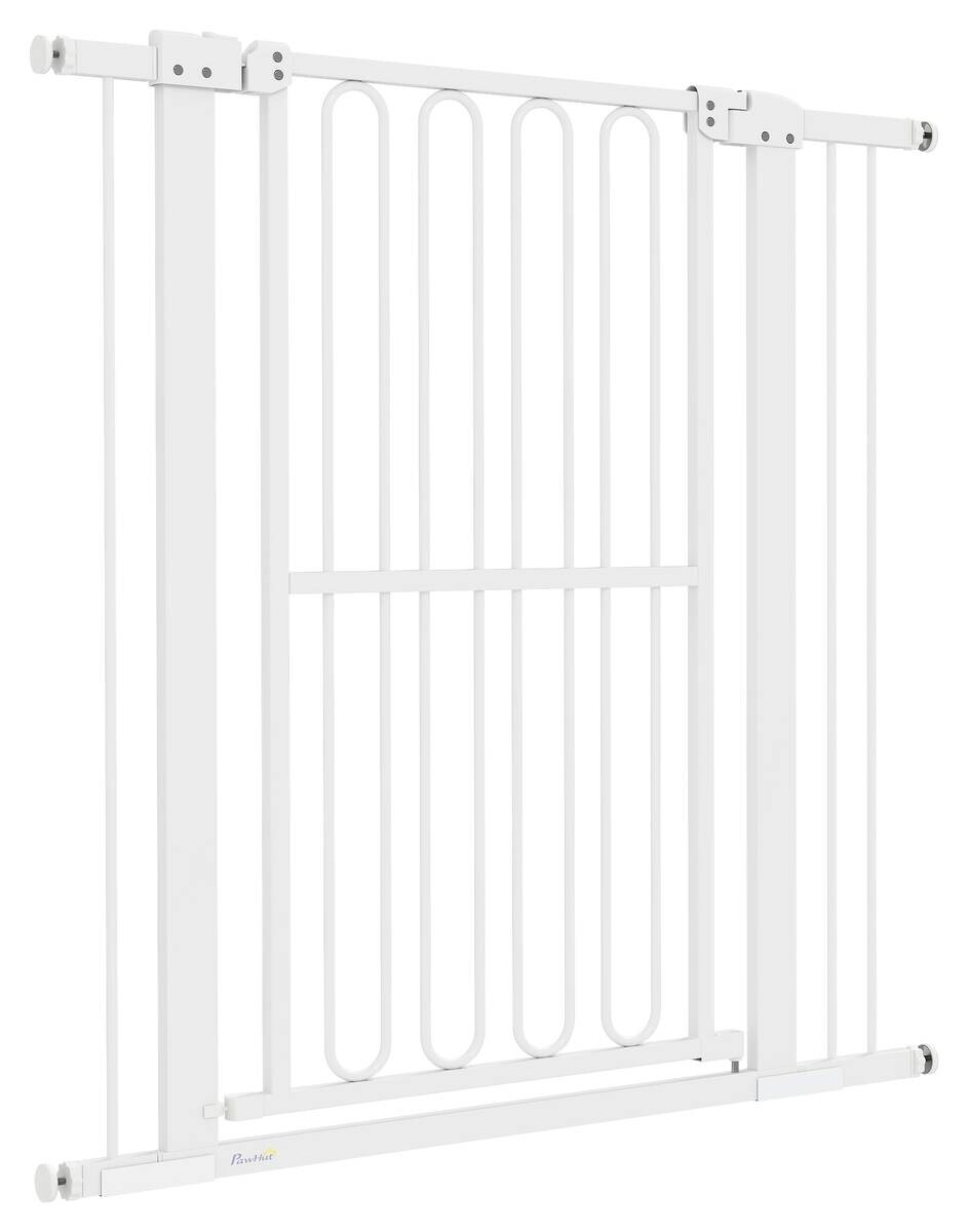 PawHut Türschutzgitter weiß Kunststoff B/H/L: ca. 5x104x104 cm