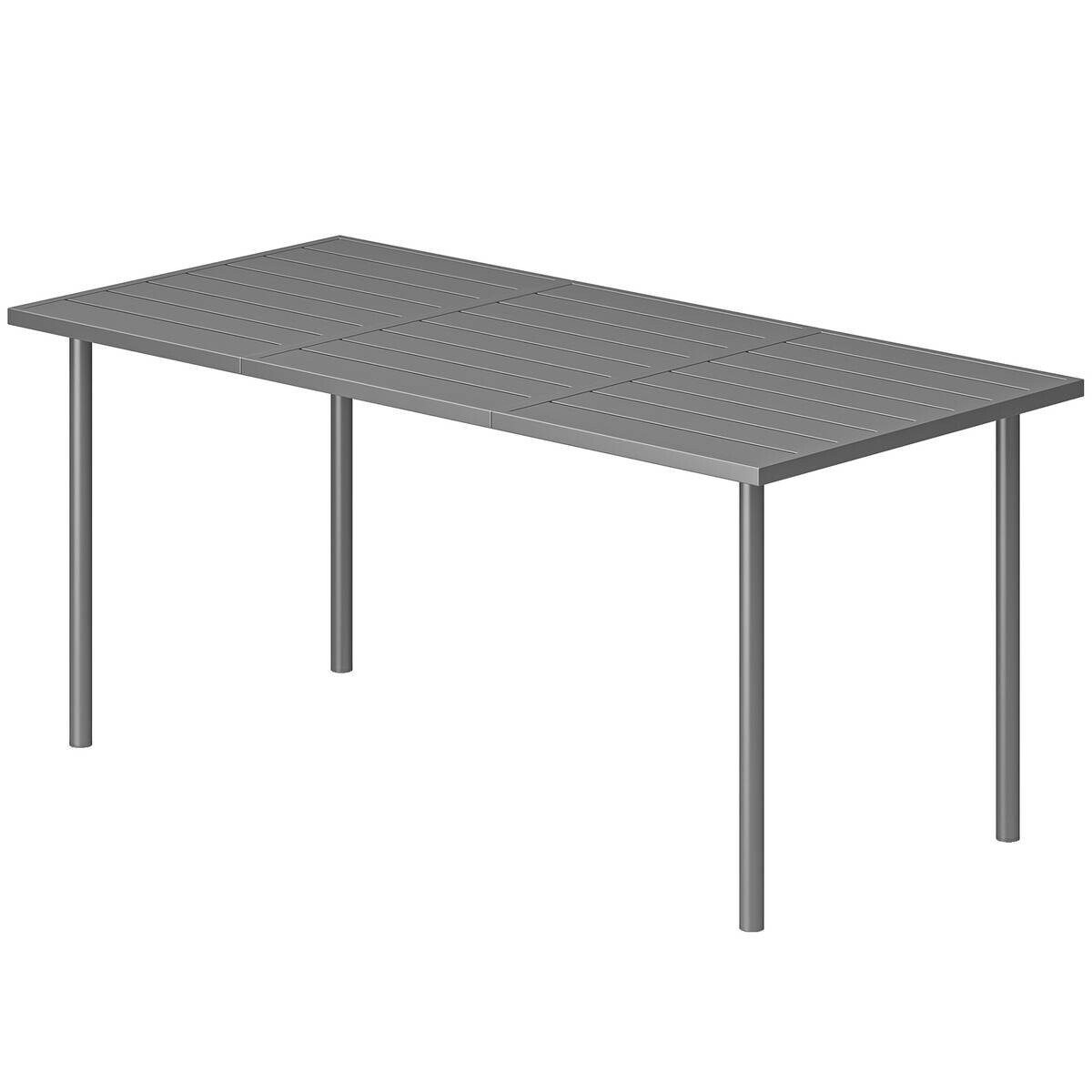 Outsunny Gartentisch dunkelgrau Metall B/H/L: ca. 80x74x165 cm