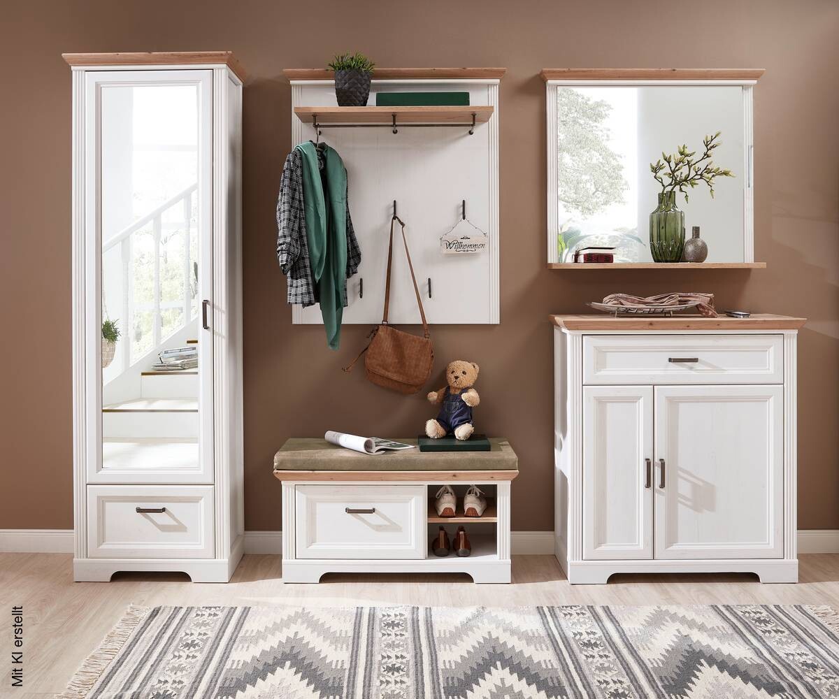 Garderobenschrank Jasmin Pinie Nachbildung Eiche Artisan Nachbildung B/H/T: ca. 65x204x41 cm