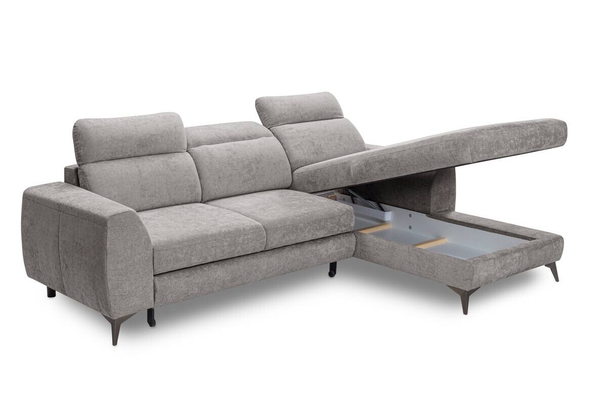 Ecksofa mit Bettfunktion und Bettkasten Cappuccino Microfaser B/T: ca. 264x191 cm