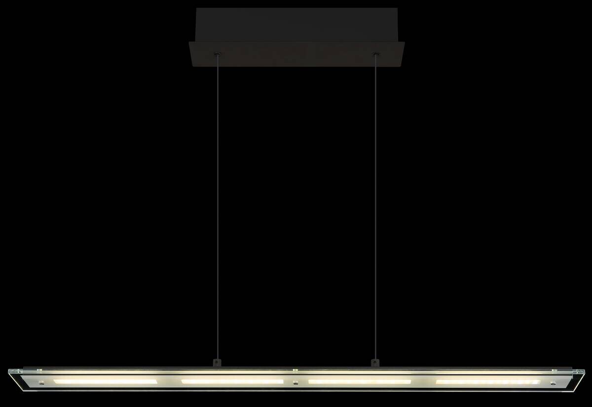 GLOBO LED-Pendelleuchte Novak schwarz Metall Glas B/L/D: ca. 9x88x150 cm