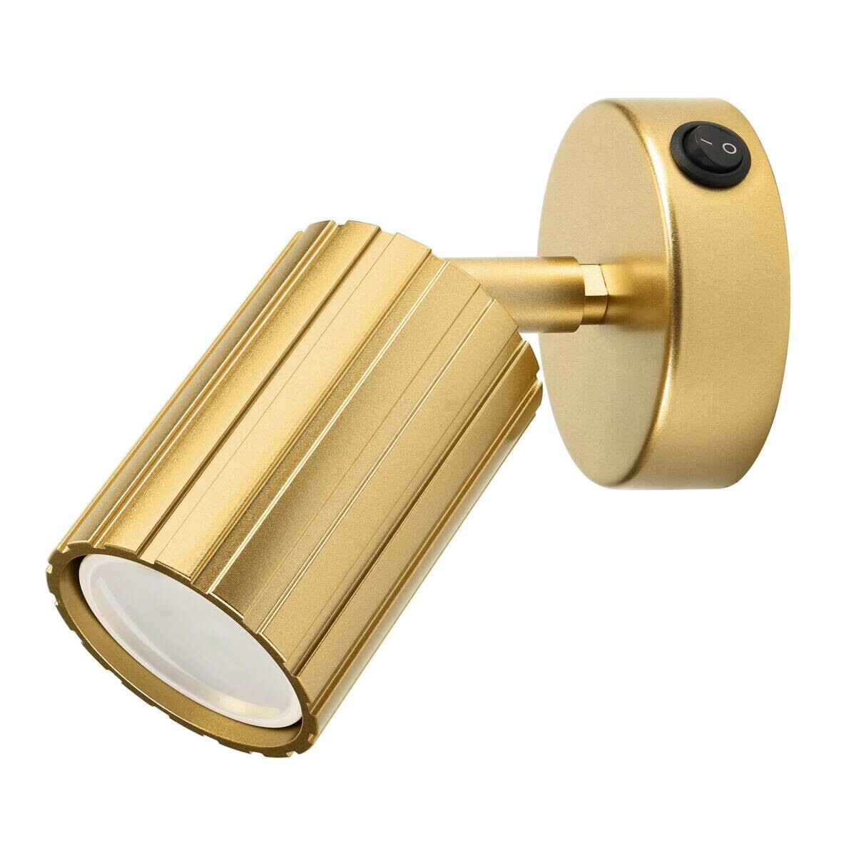 Lamkur Wandleuchte Prisma gold Stahl B/H/L: ca. 8x16x8 cm GU10 1 Brennstellen