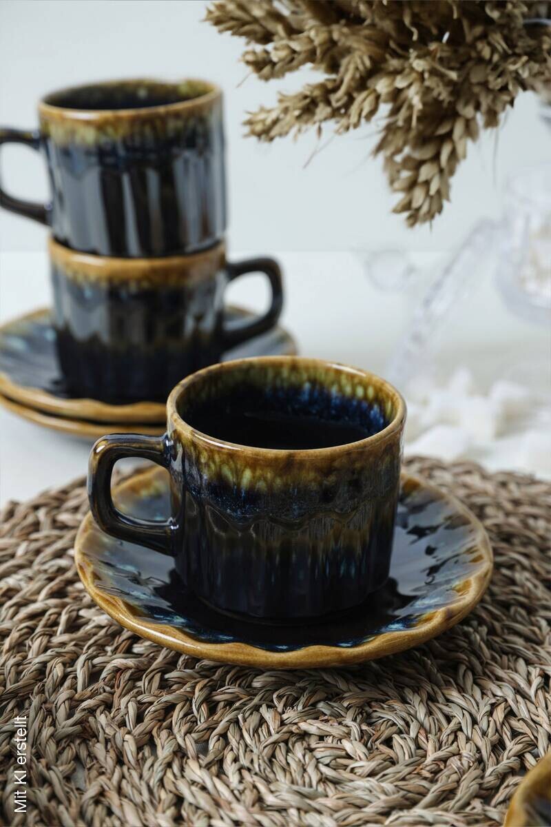 HermiaConcept Teetasse 12-tlg. gold Steingut