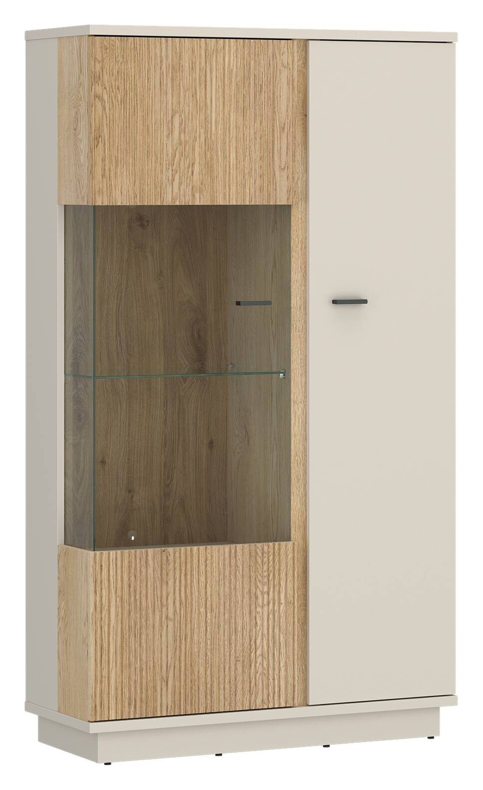Vitrine Kaschmir Eiche Nachbildung B/H/T: ca. 87x159x40 cm