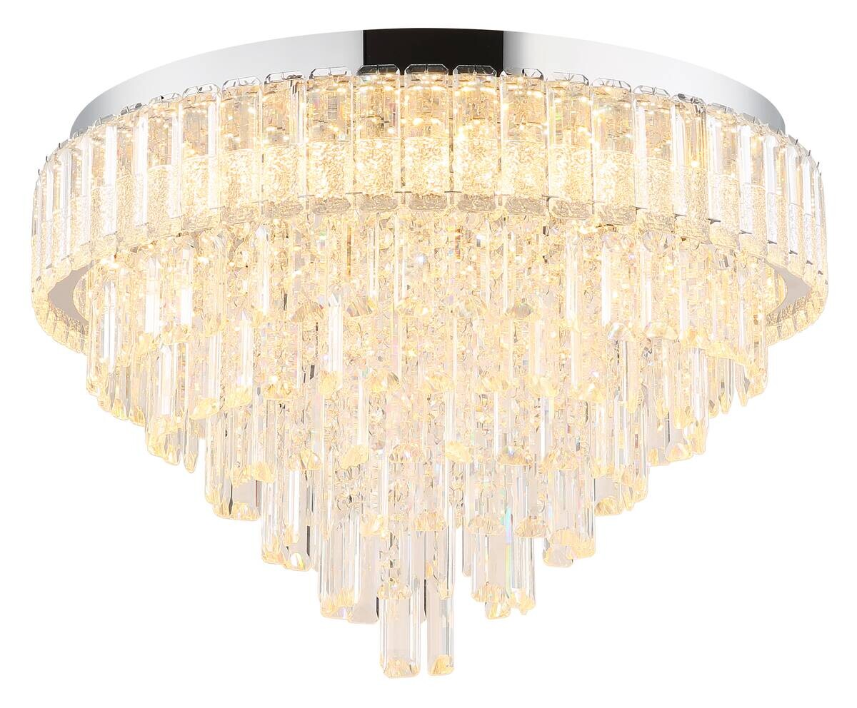 GLOBO LED-Deckenleuchte CRYSTALIA Edelstahl H/D: ca. 40x59 cm 1 Brennstellen
