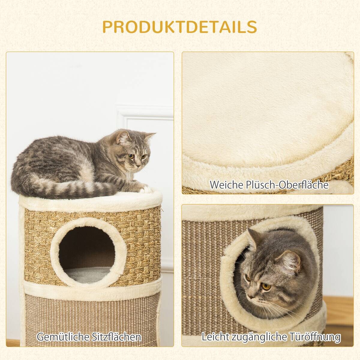 PawHut Tier-Zubehör braun Edelstahl B/H/L: ca. 37,5x37,5x70 cm