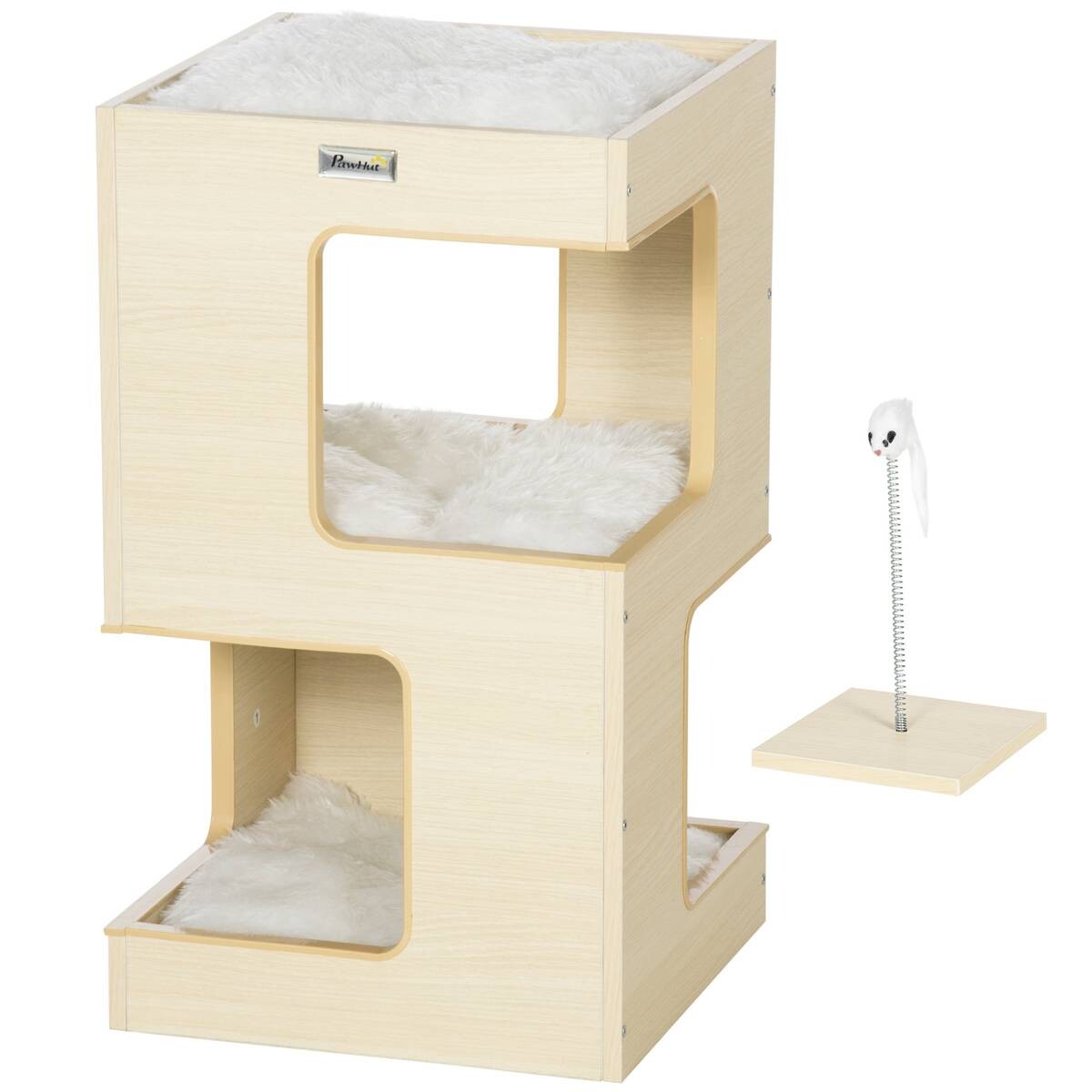 PawHut Katzenhaus Eiche Spanplatte B/H/L: ca. 34x60x34 cm