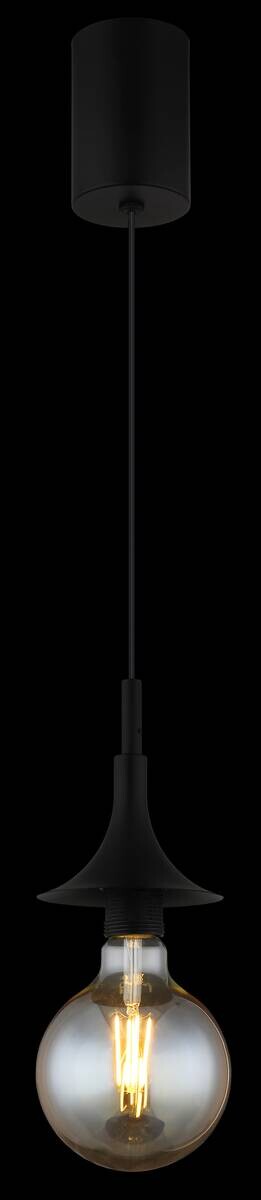 GLOBO Pendelleuchte MAXY schwarz Metall H/D: ca. 125x12 cm E27 1 Brennstellen