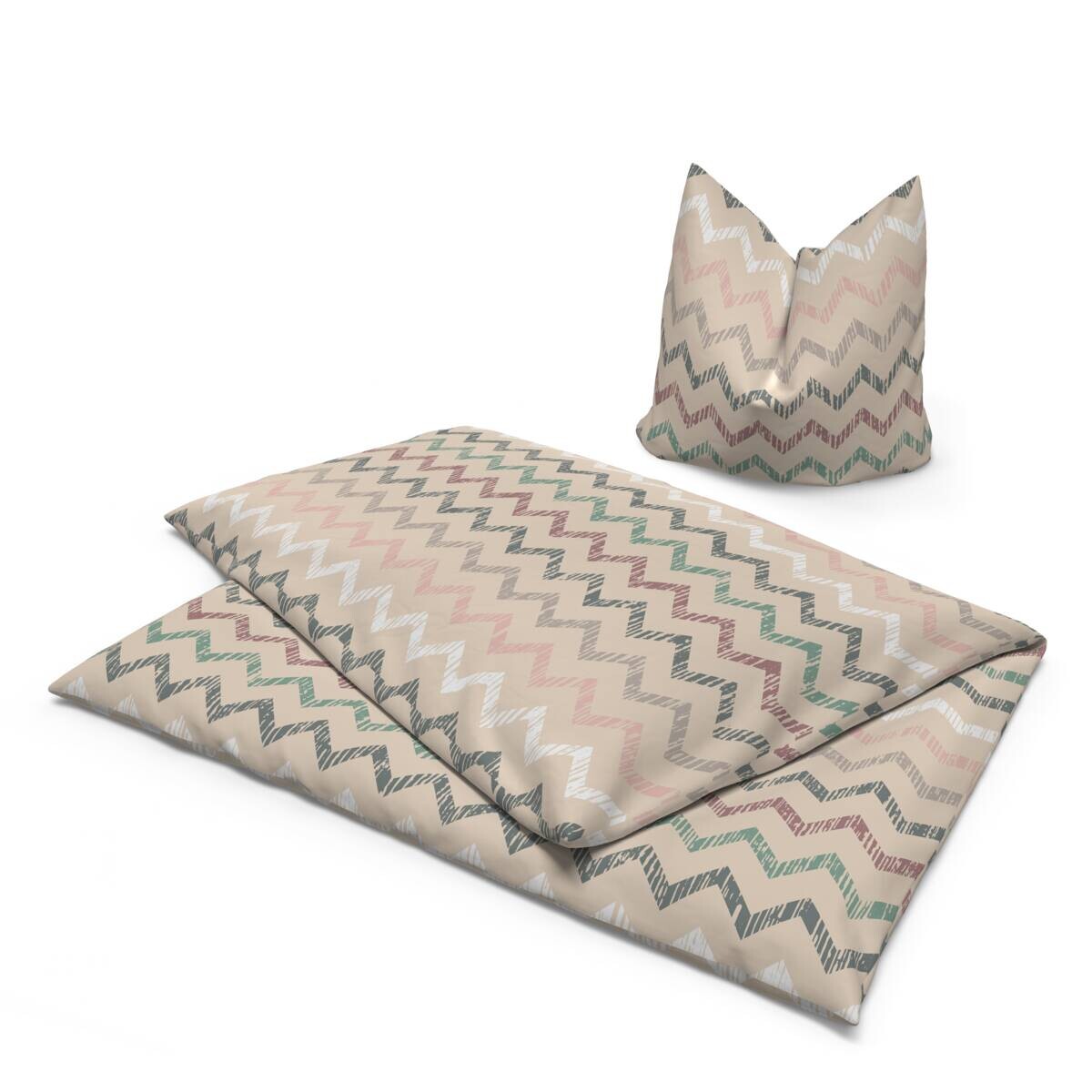 Microfaser Bettwäsche beige Polyester B/L: ca. 135x200 cm