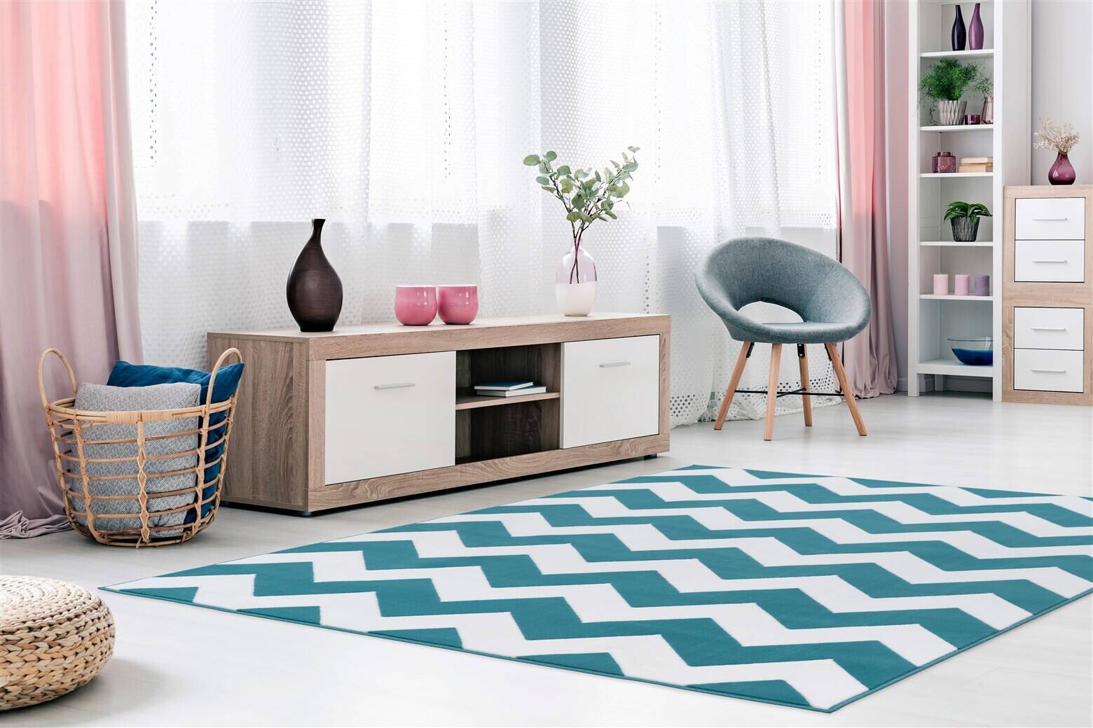 Kayoom Kurzflorteppich Manolya 2095 türkis B/L: ca. 80x150 cm