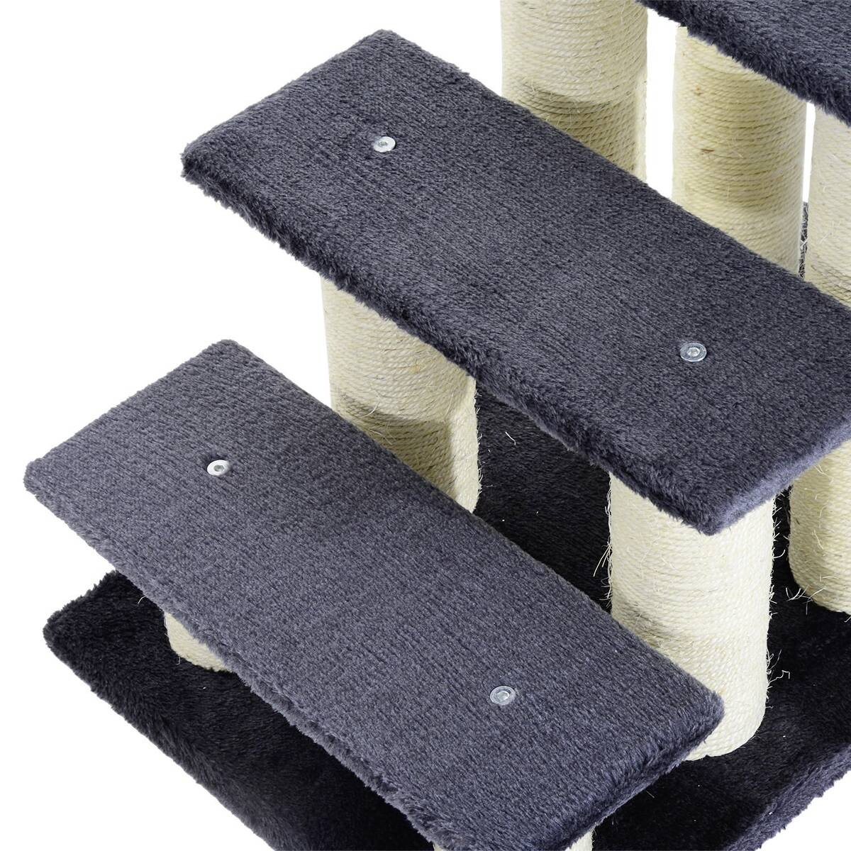 PawHut Katzentreppe grau Spanplatte B/H/L: ca. 42x61x60 cm