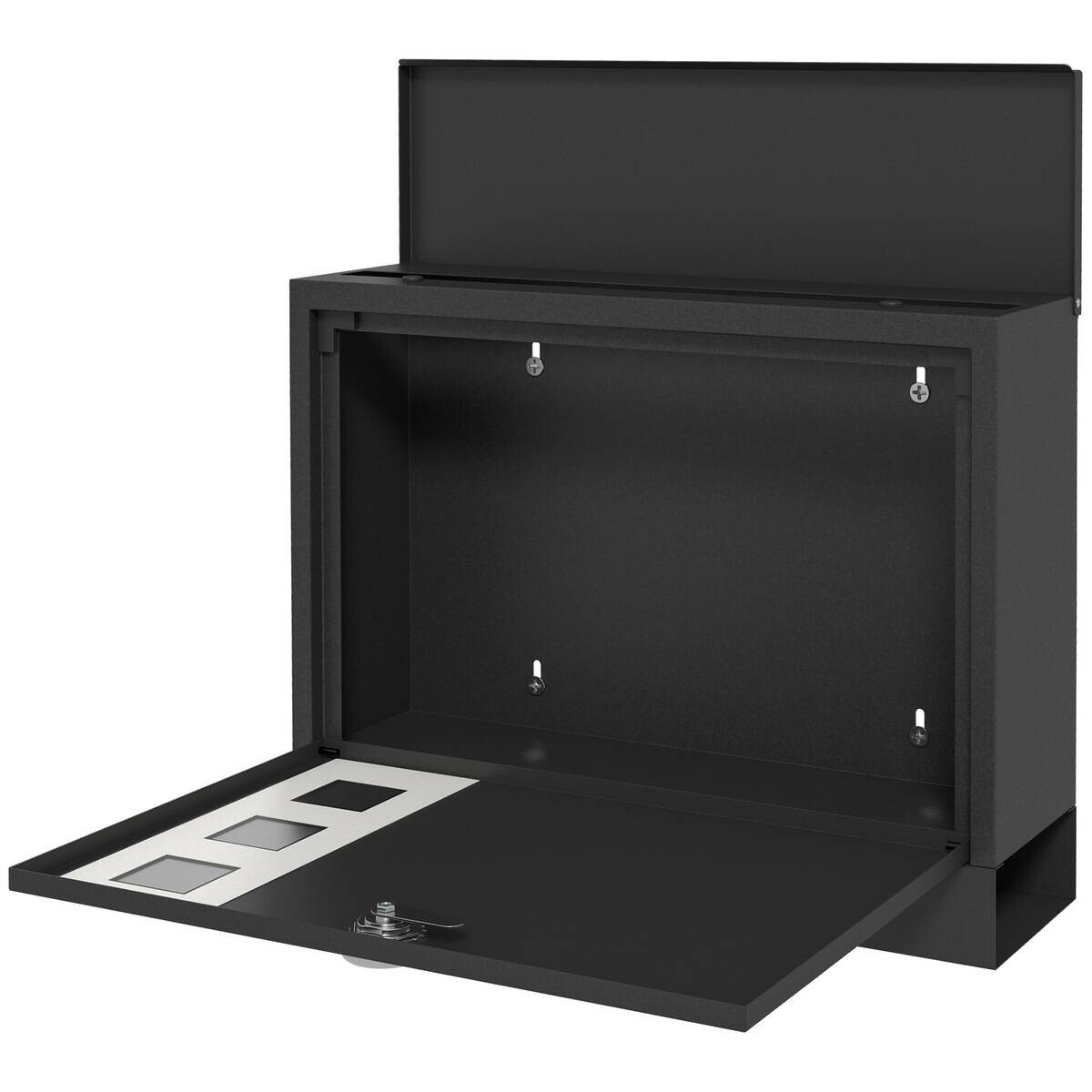 HOMCOM Briefkasten schwarz B/H/L: ca. 11,5x36,5x29 cm