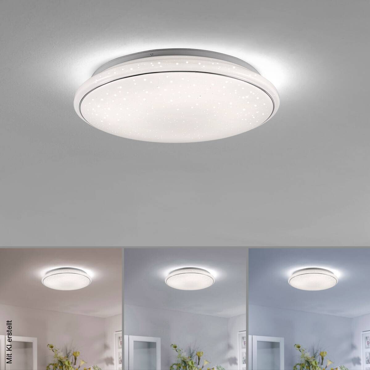 Just Light Deckenleuchte 14364-16 weiß Metall Kunststoff H/D: ca. 10x44 cm