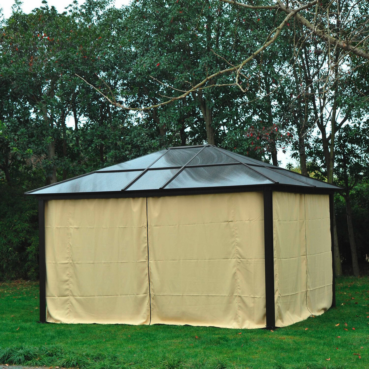 Outsunny Pavillon braun Aluminium B/H/L: ca. 360x265x420 cm