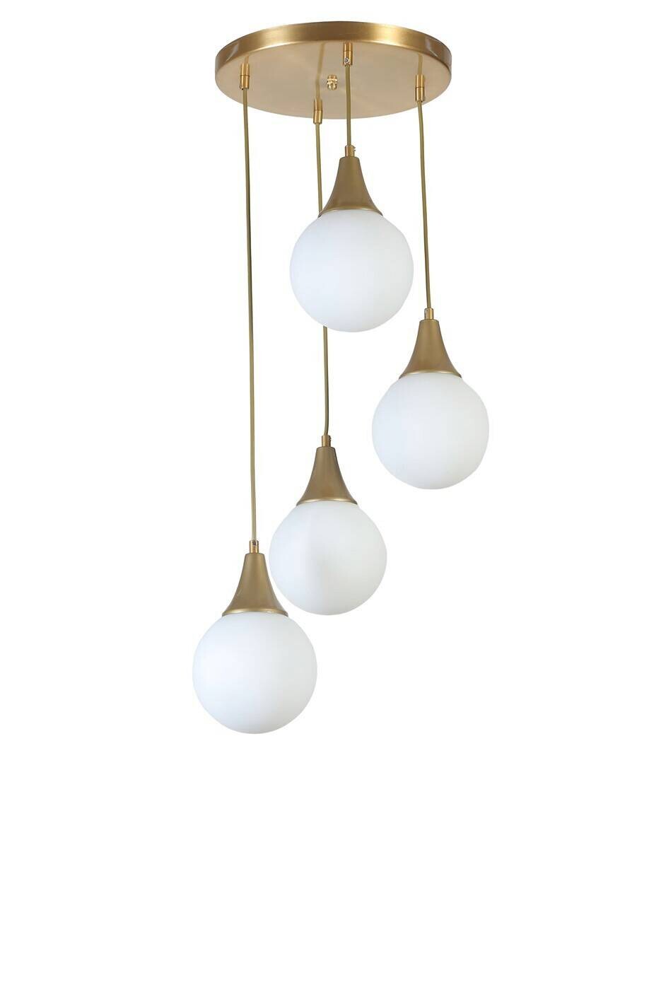 Pendelleuchte gold weiß Glas Metall B/H/L/D: ca. 30x70x30x30 cm E27 1 Brennstellen