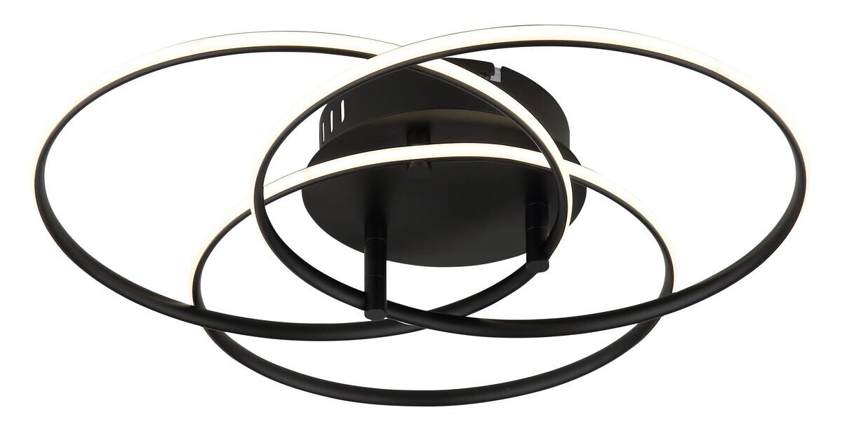 GLOBO Deckenleuchte Opal mattschwarz Metall Aluminium H/D: ca. 9,4x45,6 cm 1 Brennstellen