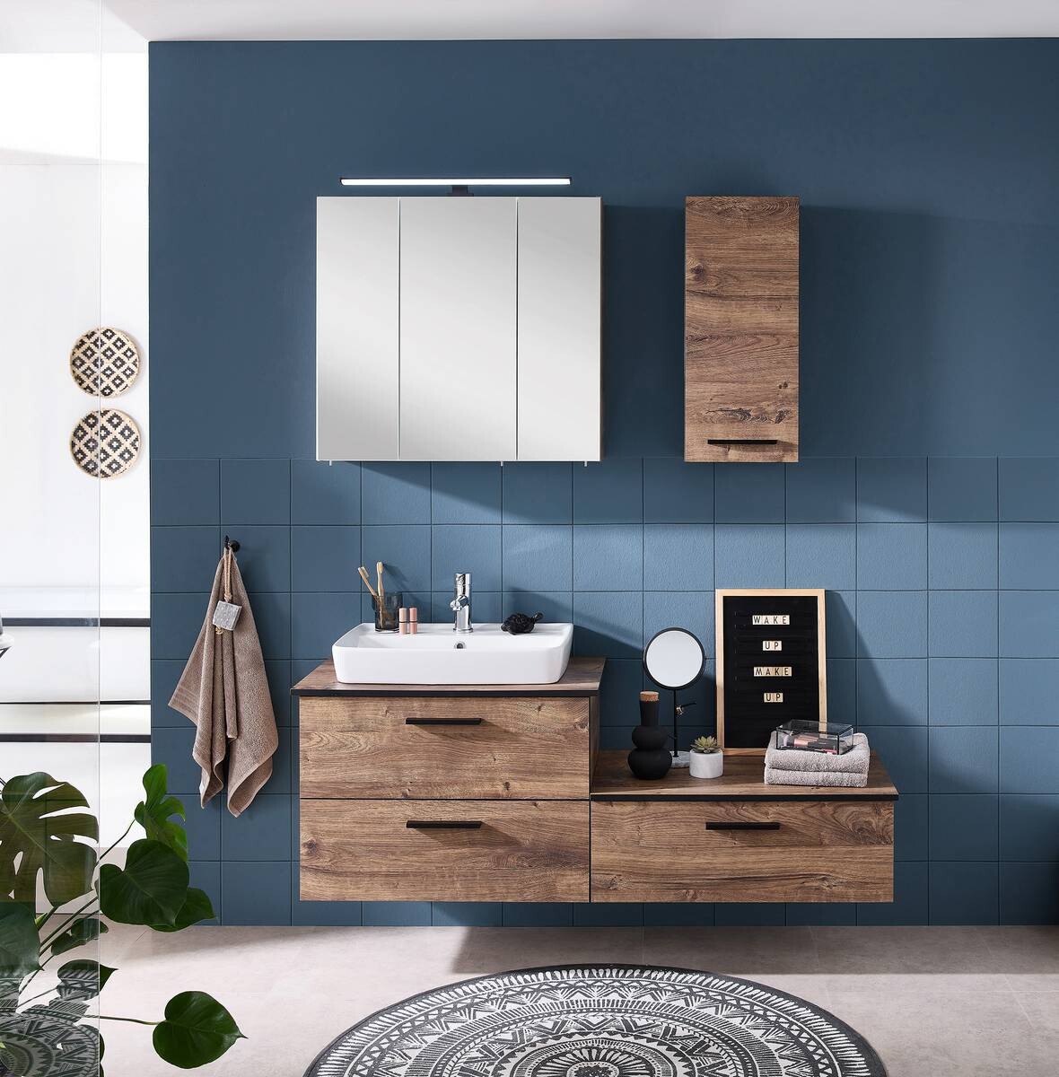 Badezimmer-Set Quickset 374 Eiche Ribeck Nachbildung B/H/T: ca. 142x200x44,5 cm