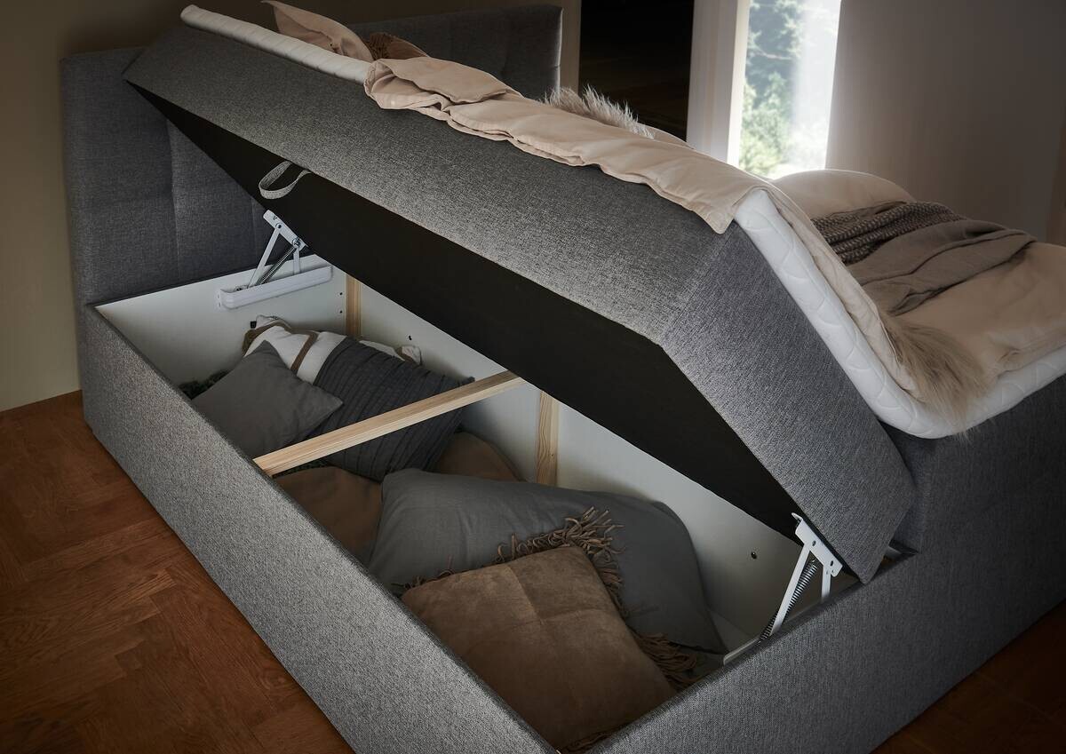 Boxbett Petty II hellgrau Liegefläche B/L: ca. 180x200 cm