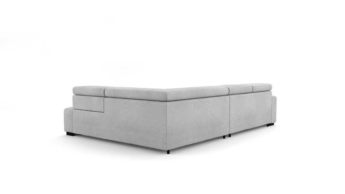 Ecksofa mit Bettfunktion hellgrau Flachgewebe B/T: ca. 300x210 cm