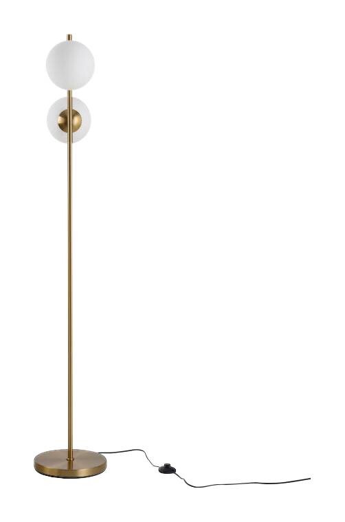 HOMCOM Stehlampe gold weiß Stahl Glas B/H/L: ca. 28x165x28 cm E27 2 Brennstellen