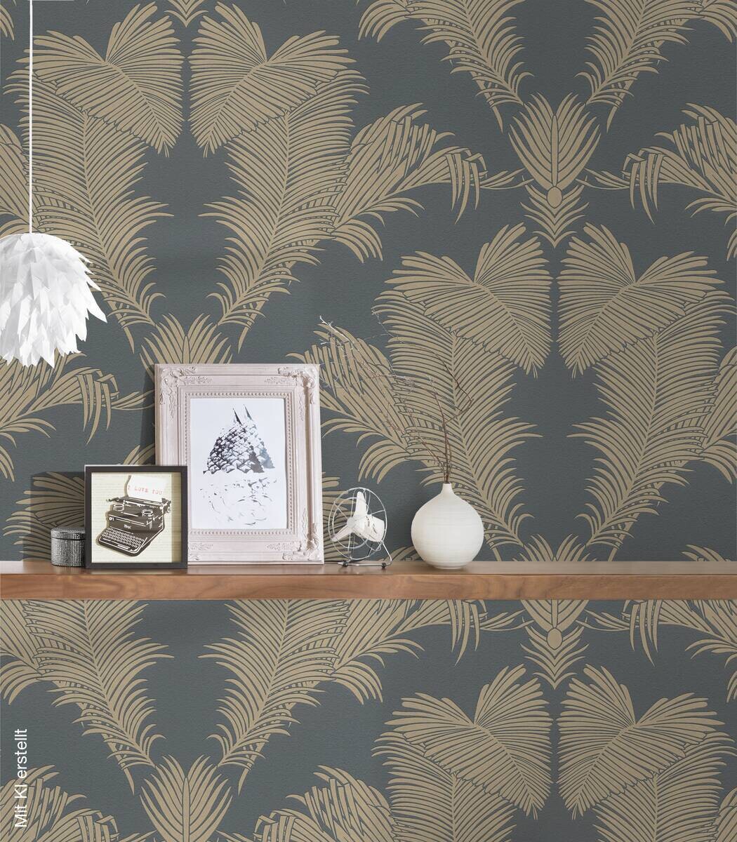 A.S.Creation Vliestapete Trendwall 2 Palmen gold B/L: ca. 53x1005 cm