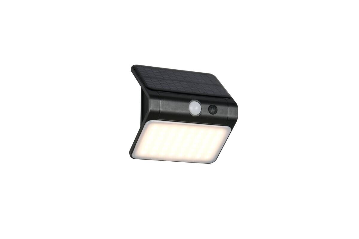 Solar-Außenwandleuchte schwarz B/H/T: ca. 12x12x7 cm