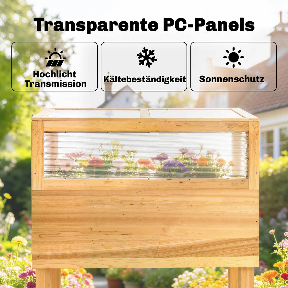 Outsunny Hochbeet mit Frühbeetaufsatz B/H/T/L: ca. 45x108,5x45x80 cm