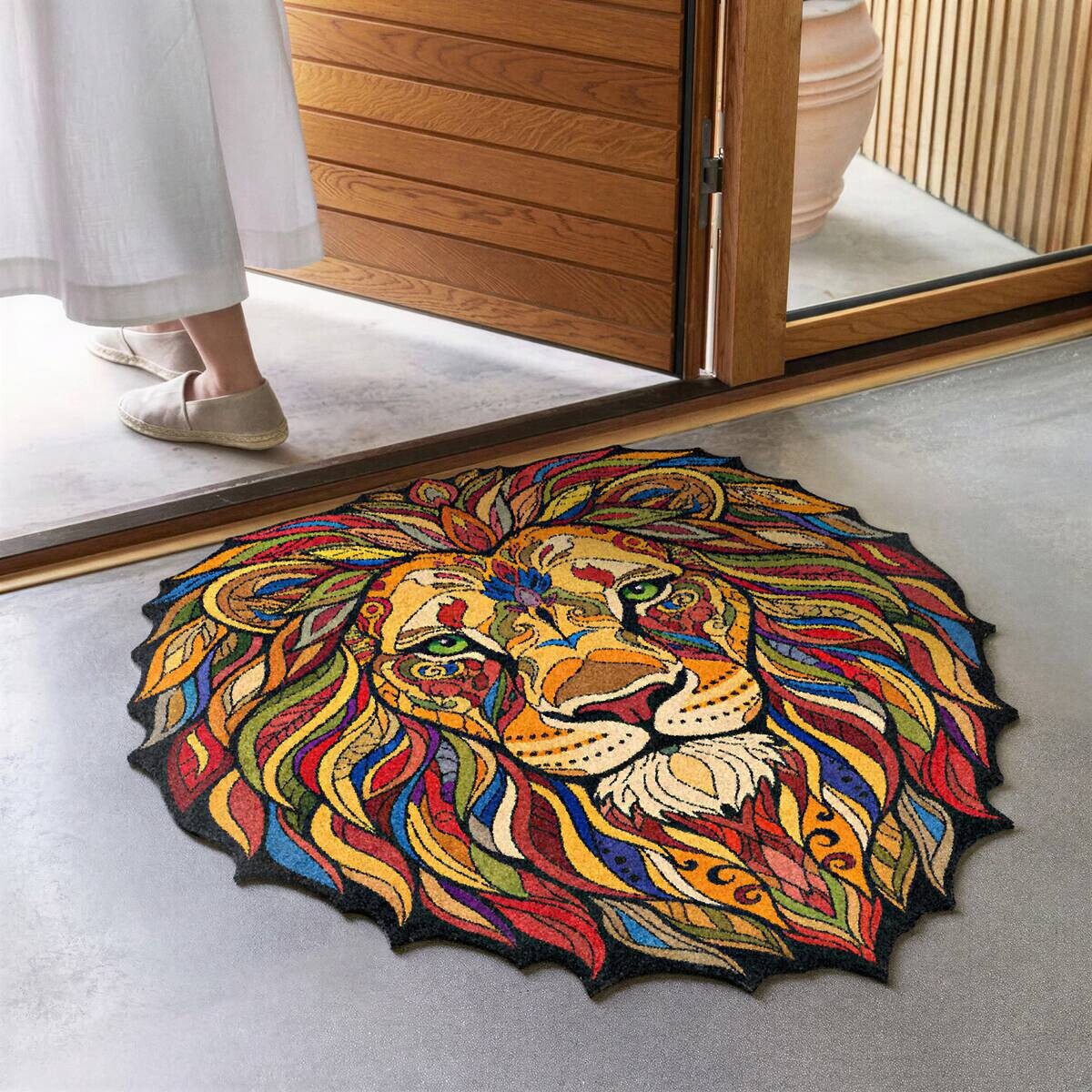 Fußmatte Löwenkopf Multi B/L: ca. 90x98 cm