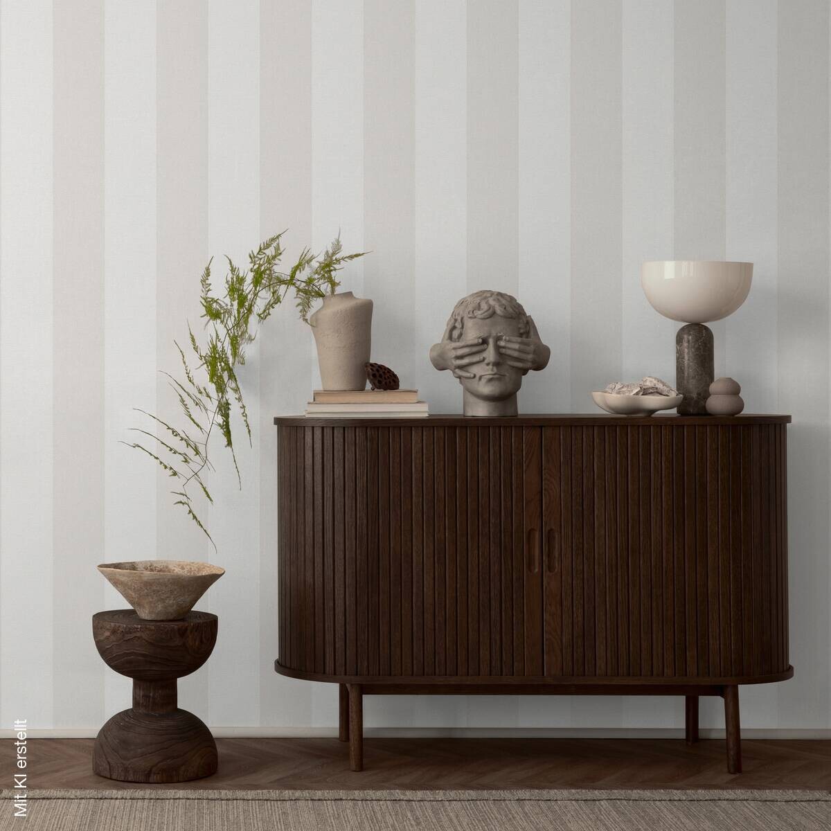 Vliestapete Streifen creme B/L: ca. 53x1005 cm