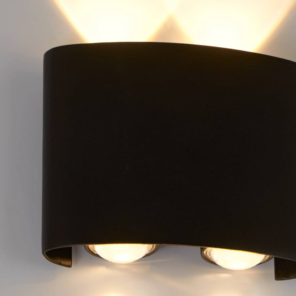 LED-Außenwandleuchte schwarz klar sand B/H/T: ca. 11,7x9,3x3,8 cm