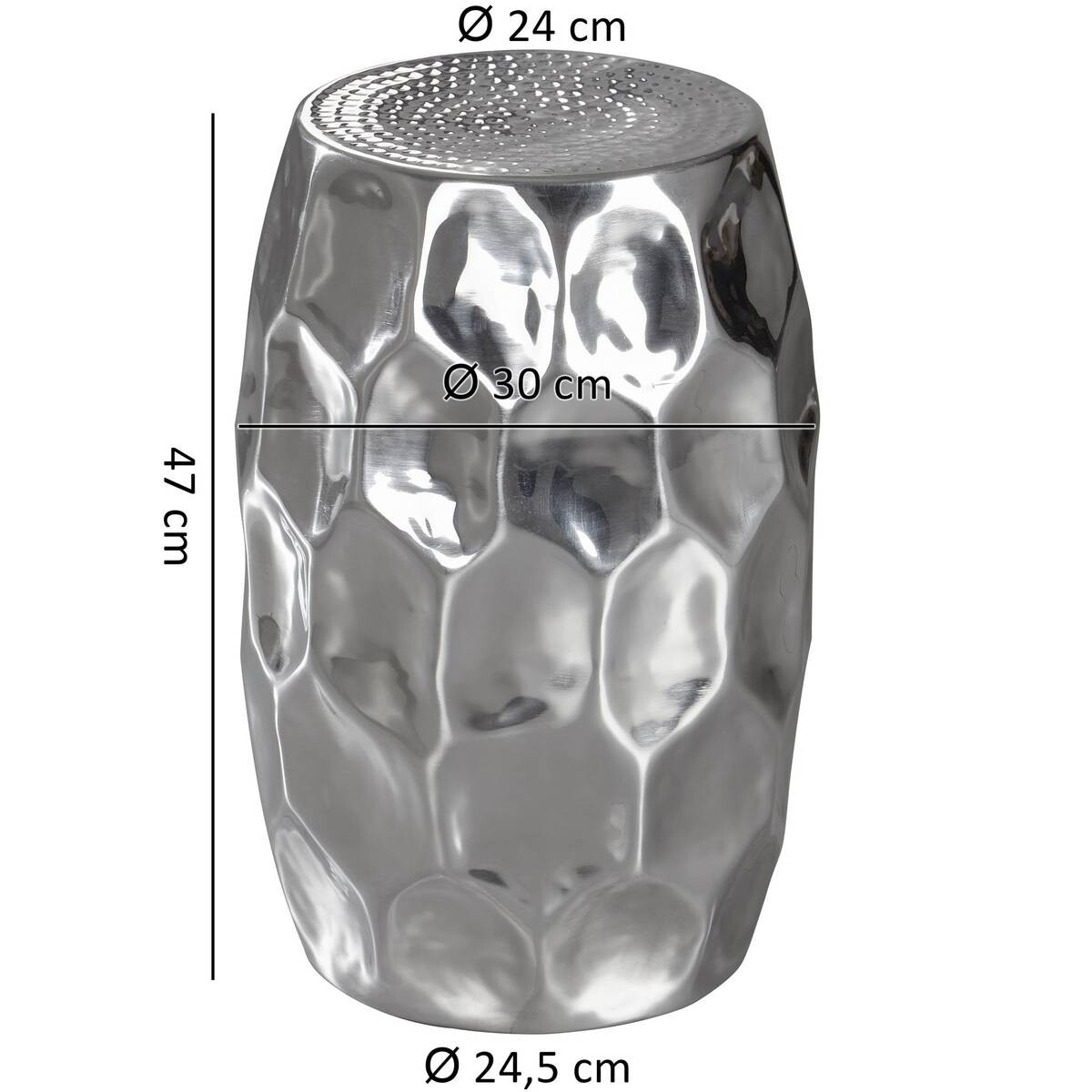 Beistelltisch Aluminium B/H/T: ca. 30x47x30 cm