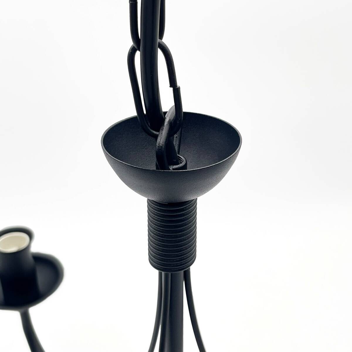 Lamkur Pendelleuchte schwarz Stahl B/H/L: ca. 53x71x53 cm E14 3 Brennstellen
