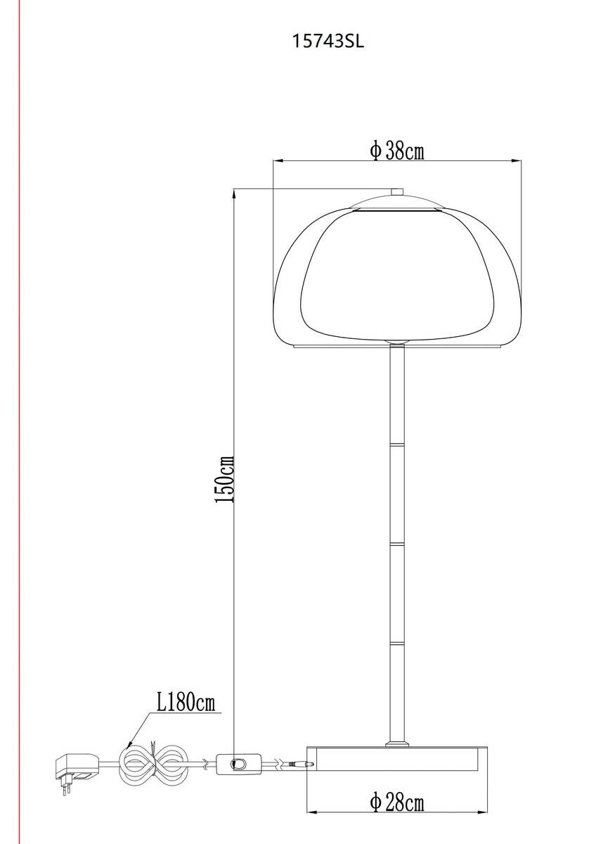 GLOBO Stehlampe Chrom schwarz Metall Glas B/H/L: ca. 44x37x44 cm