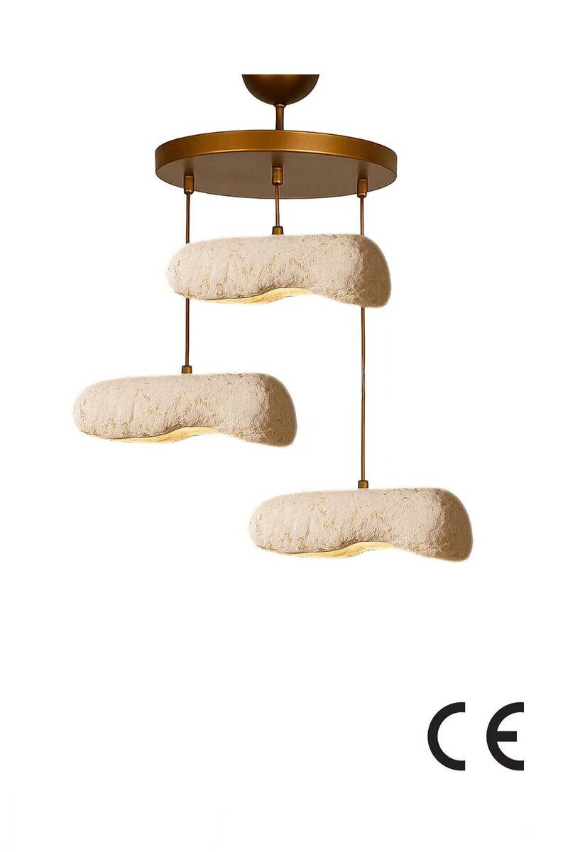 Pendelleuchte creme Metall Beton B/H/L/D: ca. 30x75x30x30 cm E27 1 Brennstellen