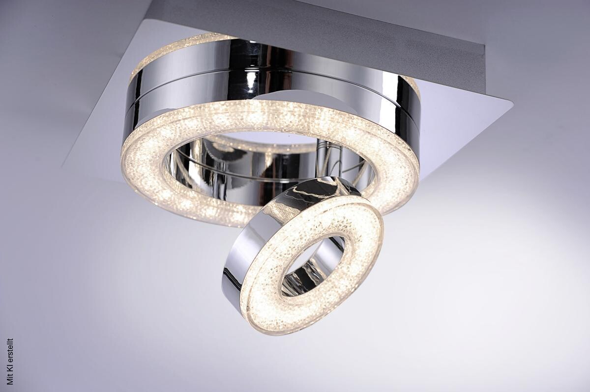 Just Light LED-Deckenleuchte 2-flg. Tim Chrom Metall Acryl B/H/L: ca. 17x13x17 cm 1 Brennstellen