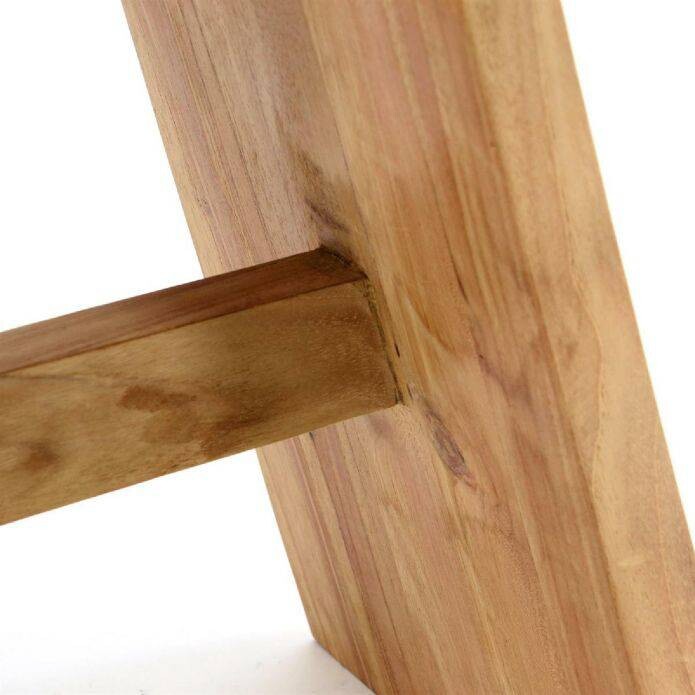 VCM Hocker H braun Teakholz B/H/T: ca. 45x47x29 cm