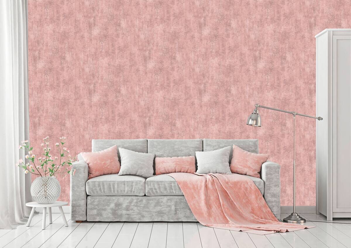 UGEPA Vinyltapete Putzoptik rosa B/L: ca. 53x1005 cm