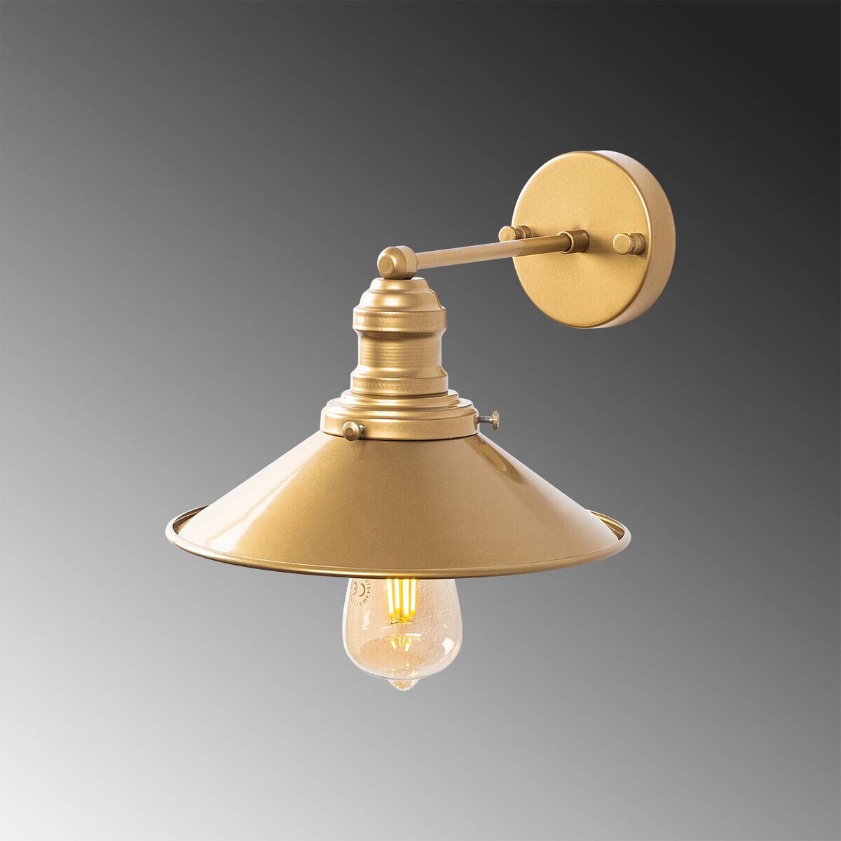 Opviq Wandleuchte gold Metall B/H/L: ca. 27x20x24 cm E27 1 Brennstellen