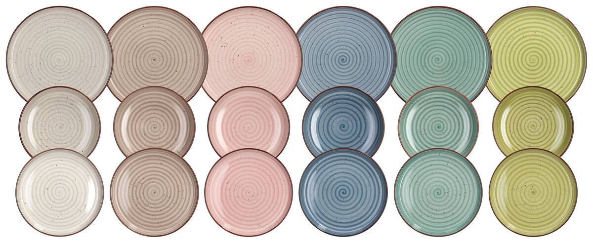TOGNANA Tafelservice Urban Pastel bunt Keramik 18 tlg.