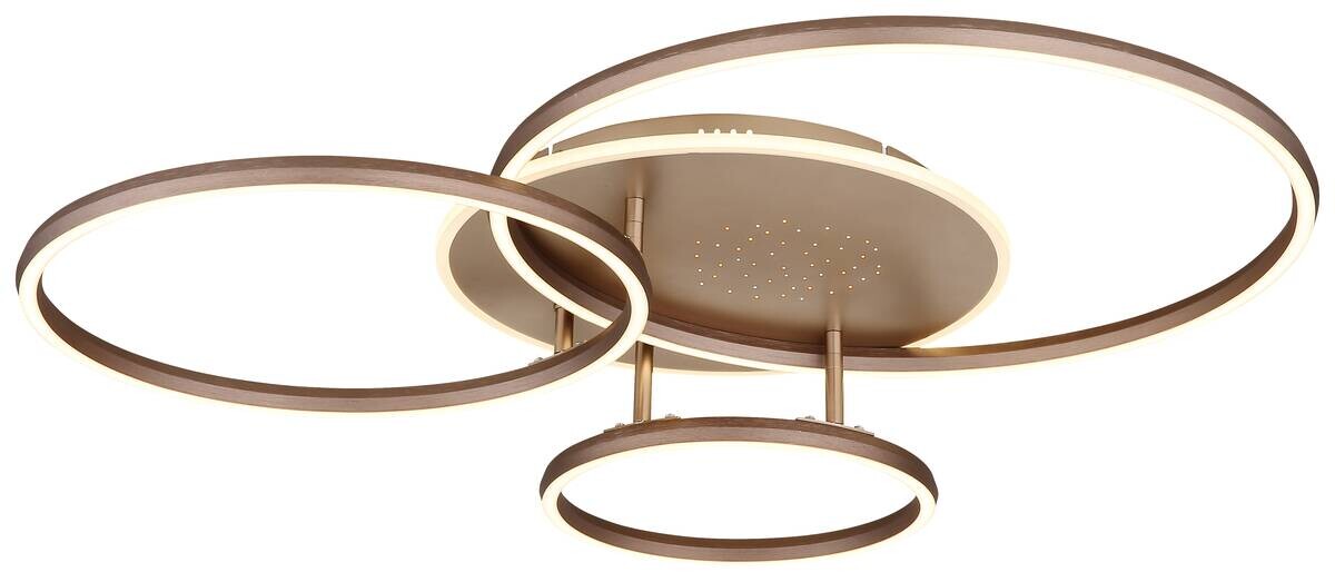 GLOBO LED-Deckenleuchte champagner kaffee Metall Aluminium B/H/L: ca. 70x13x80,7 cm 1 Brennstellen