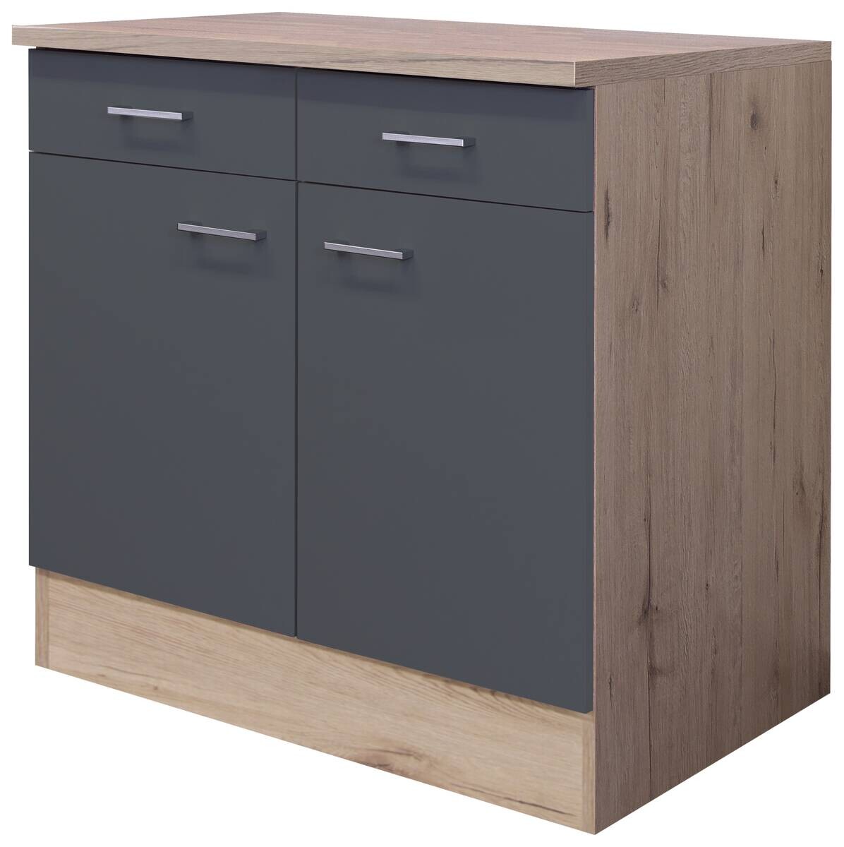 Spülenschrank Morena grau matt B/H/T: ca. 100x85x60 cm | grau | 100,00/85,00/60,00 cm