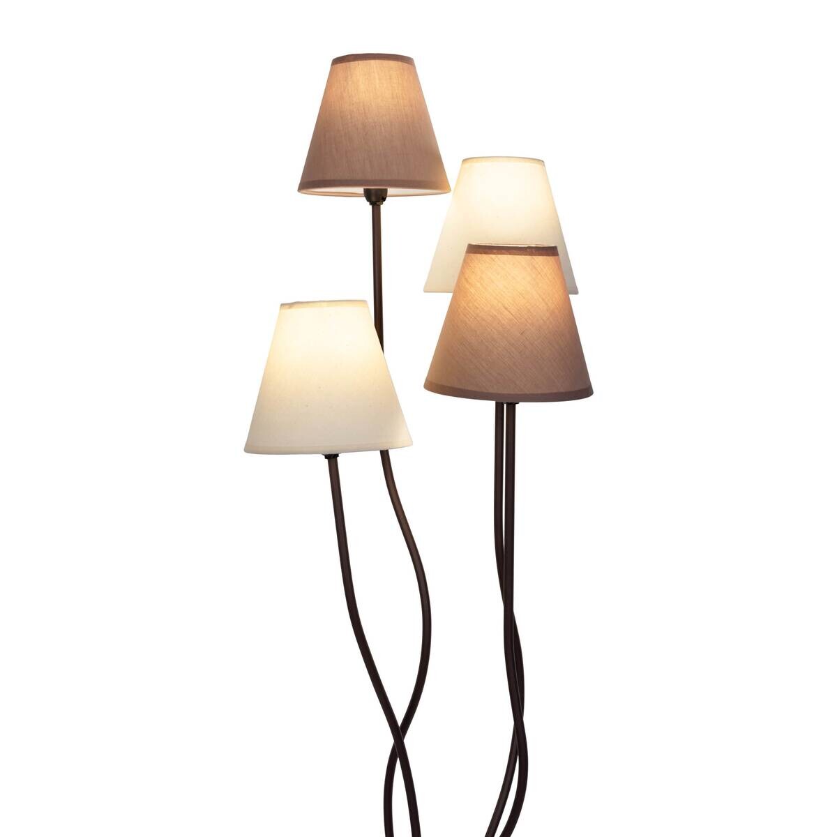 Näve Leuchten Stehlampe 2040911 braun Metall Textil B/H/T: ca. 34x138x43 cm 4 Brennstellen