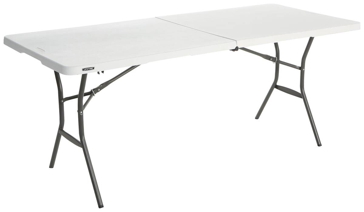 Lifetime Falt-Tisch weiß Kunststoff B/H/L: ca. 76x 74x 182 cm