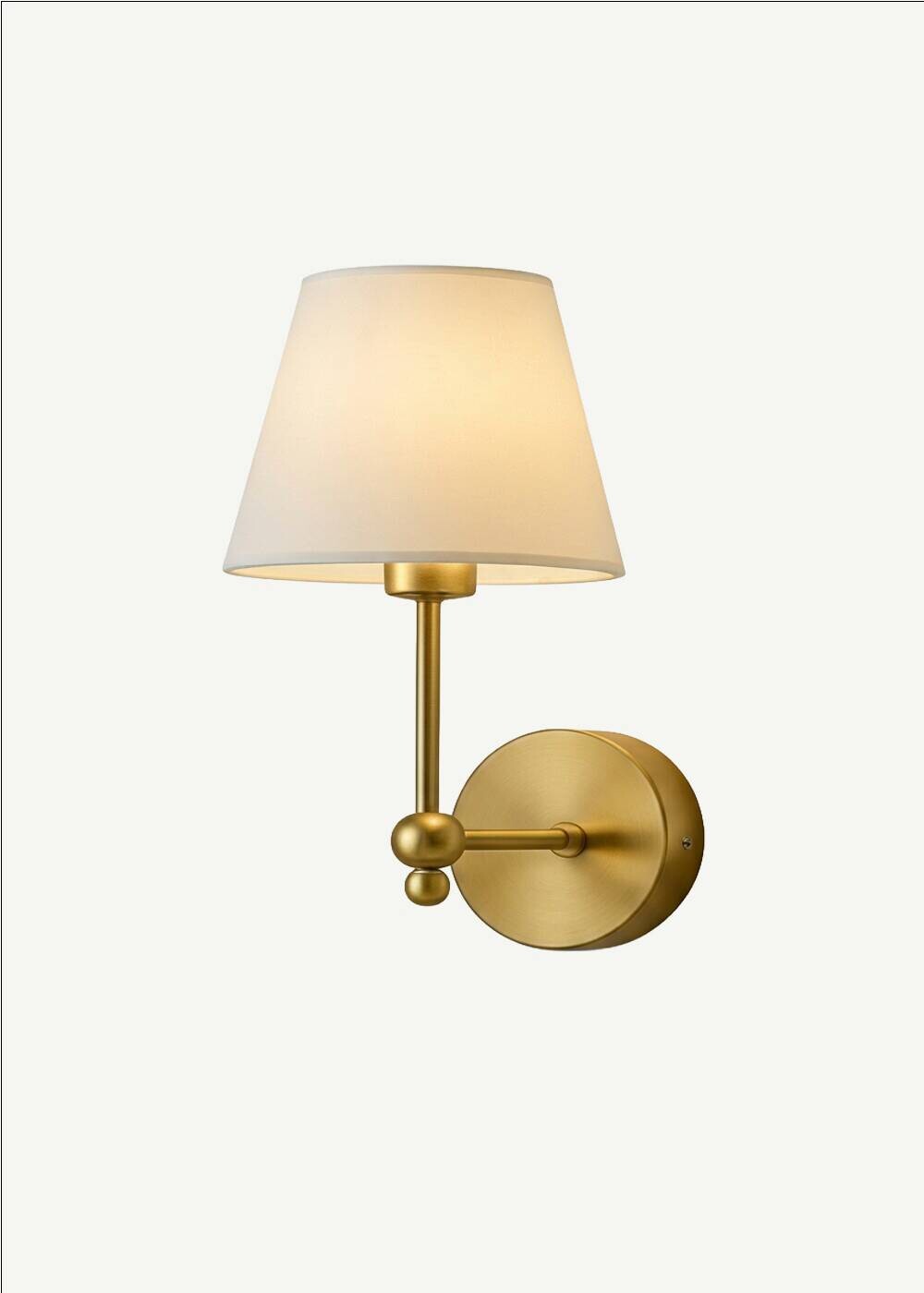 Wandleuchte gold creme Stoff Metall B/H/L/D: ca. 15x30x15x15 cm E27 1 Brennstellen