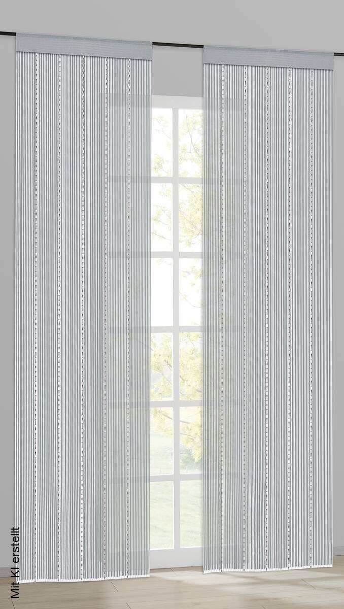 Fadenvorhang Perle silber B/L: ca. 90x245 cm
