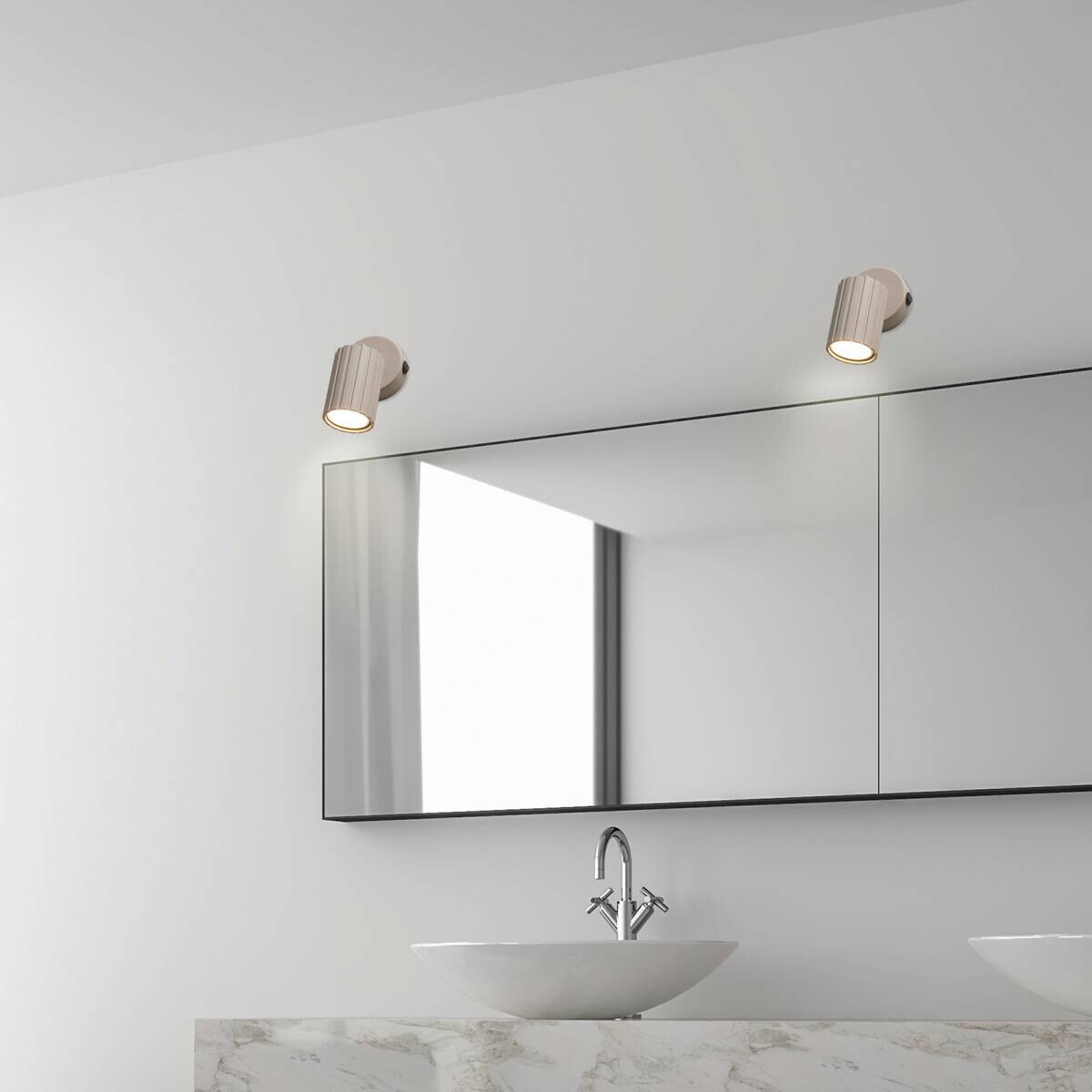 Lamkur Wandleuchte Prisma beige Stahl B/H/L: ca. 8x16x8 cm GU10 1 Brennstellen